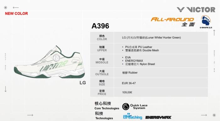 VICTOR A396 LG - WIT/GROEN - Afbeelding 3