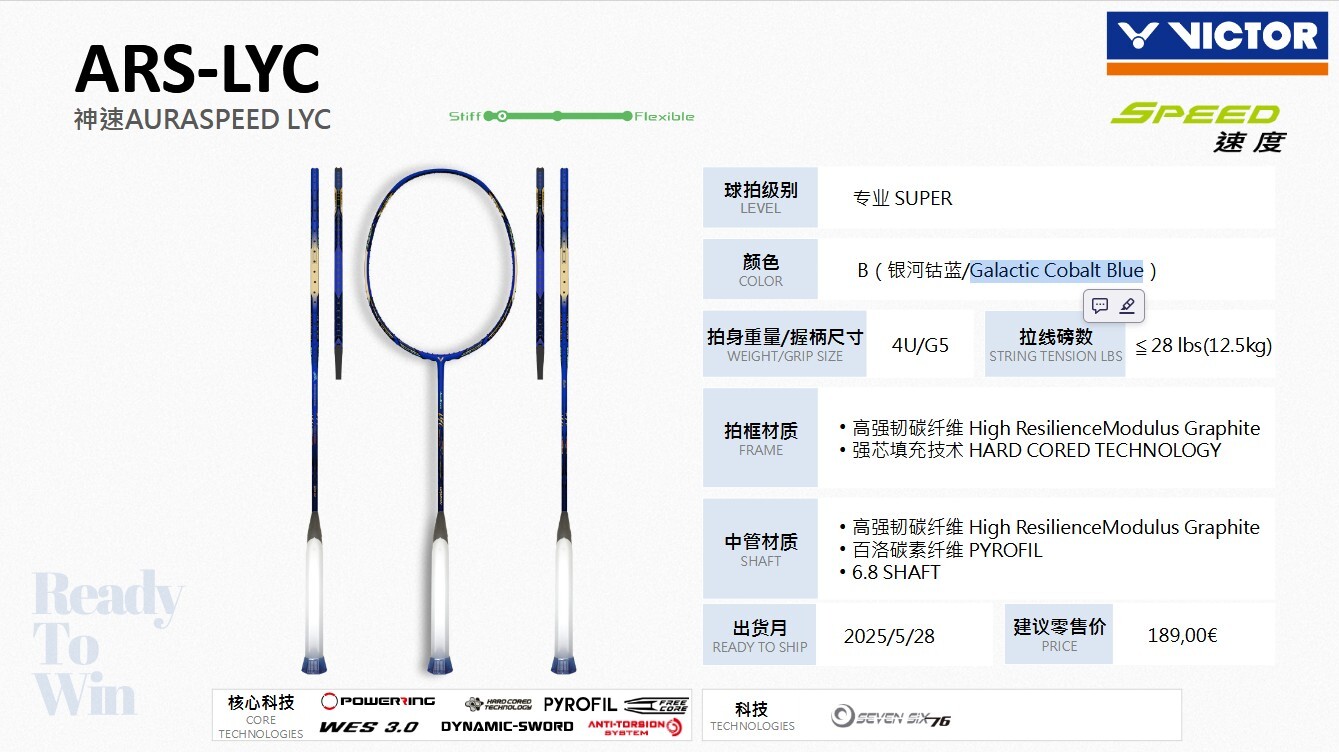 VICTOR AURASPEED LYC B - GALACTIC COBALT BLUE - Afbeelding 4