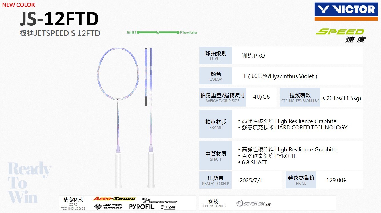 VICTOR JETSPEED S 12F TD T - HYACINTHUS VIOLET - Afbeelding 6