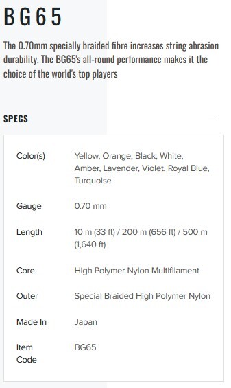 YONEX BG 65 - ZWART - COIL 200M - Afbeelding 3