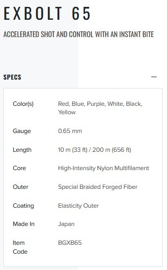 YONEX EXBOLT 65 - WIT - COIL 200M - Afbeelding 3