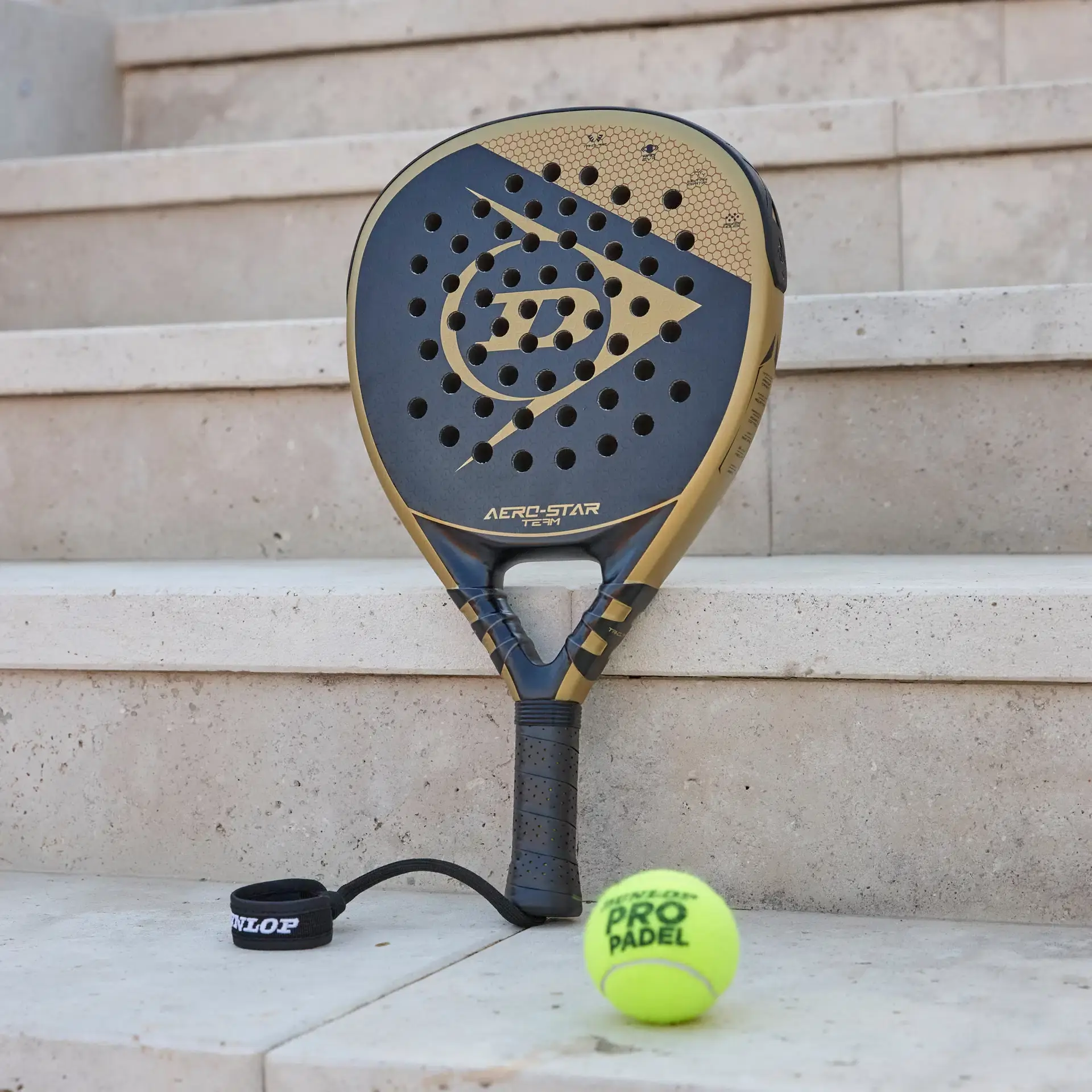 DUNLOP AEROSTAR TEAM - PADELRACKET - ZWART/GOUD - Afbeelding 8