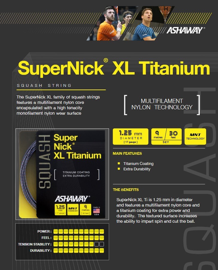 ASHAWAY SUPERNICK XL TITANIUM 1.25 - SET 9M - Afbeelding 3