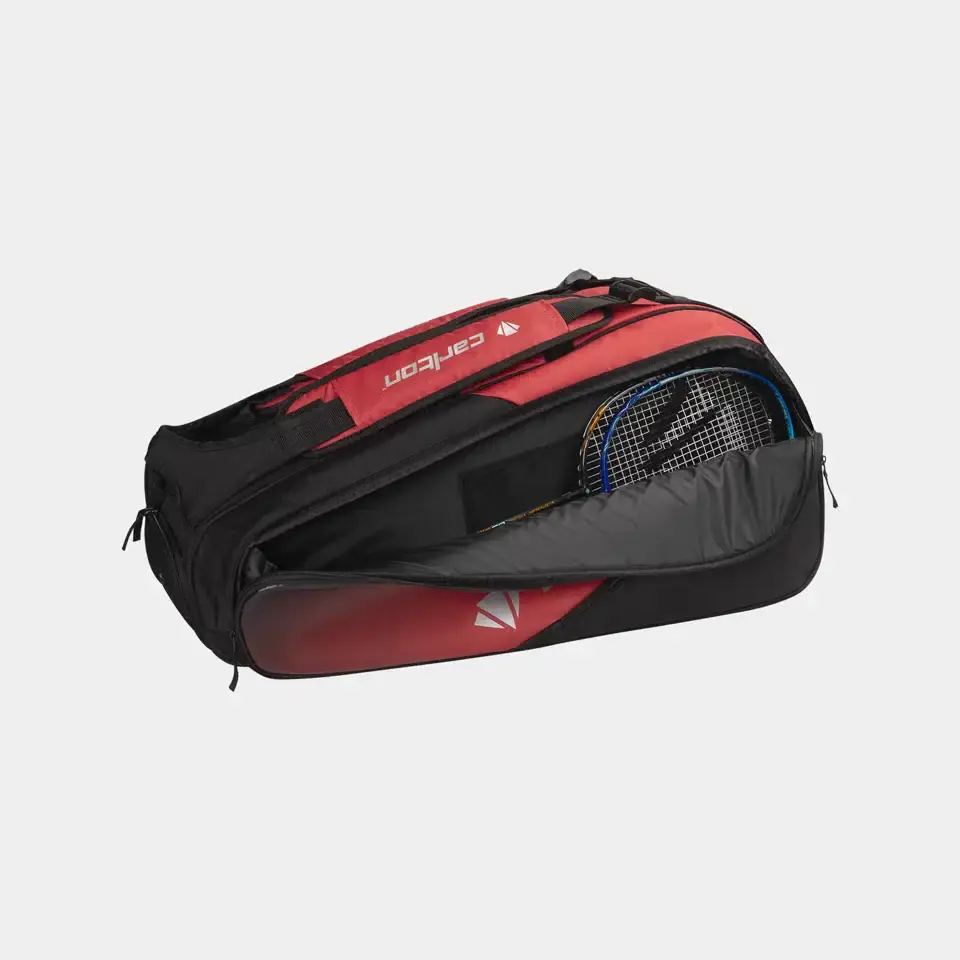 CARLTON PRO 3-VAKS RACKETBAG - ZWART/ROOD - Afbeelding 2